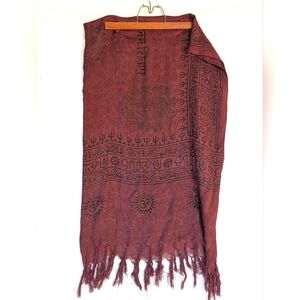 Burgundy Prayer Shawl / Yoga Wrap Scarf